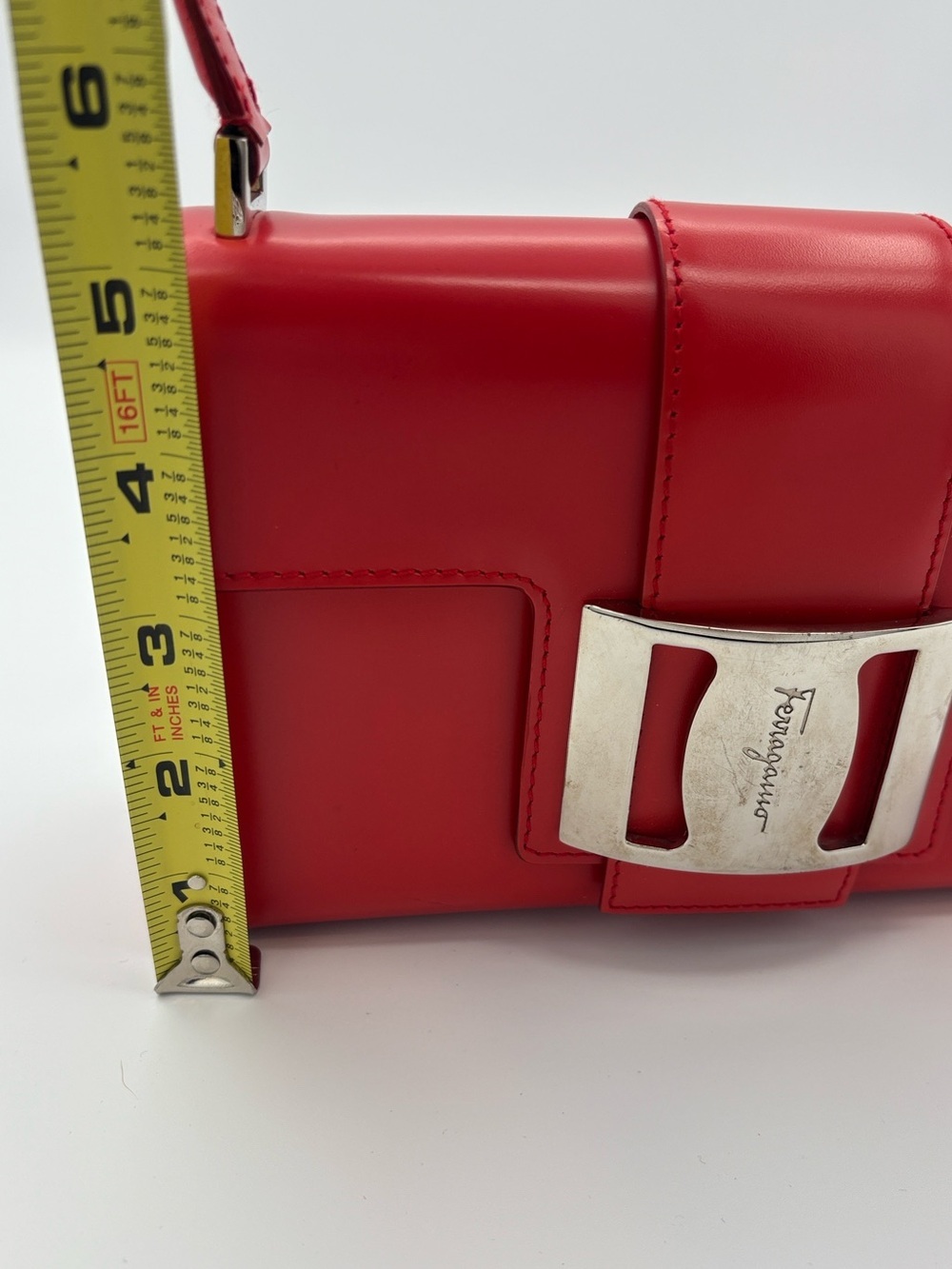 Salvatore Ferragamo Red Shoulder Bag - Leather - Picture 9 of 13